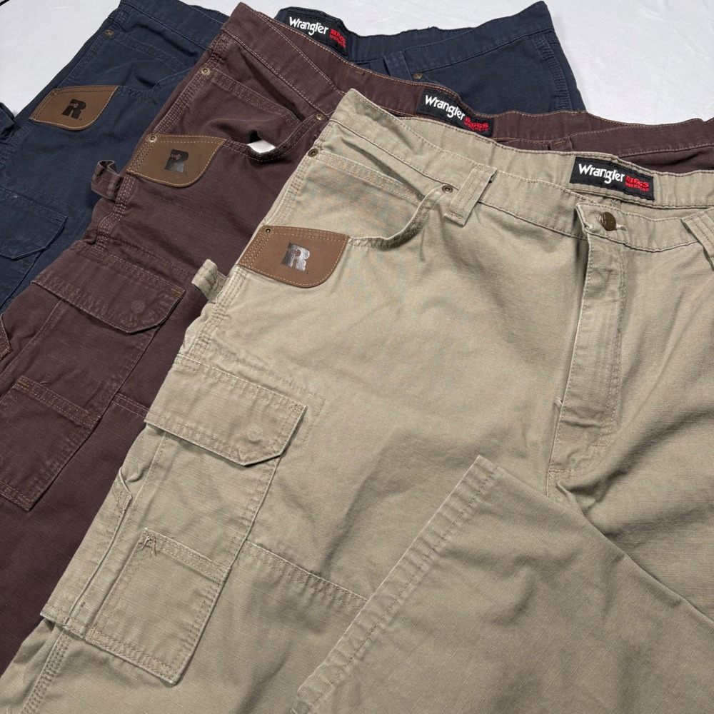 Wrangler RIGGS Workwear Pants Mens 42x30 Lot of 3 Double Knee Carpenter Ripstop